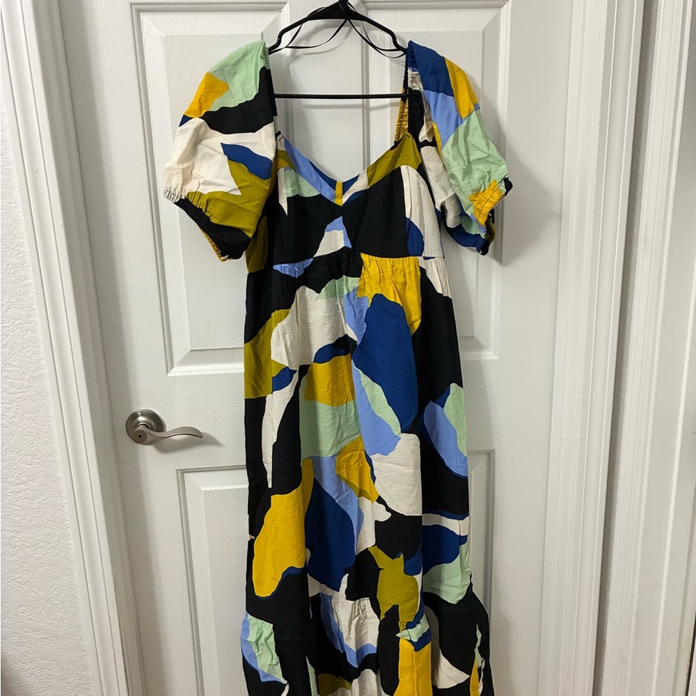 Nine West Colorful Patchwork Maxi Dress